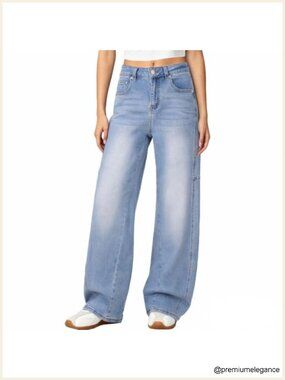 High Rise Wide Leg Barrel Jeans Women Baggy Denim Pants